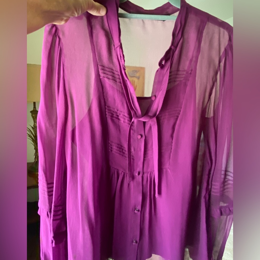 Development By Erica Davies, Sheer Fuscia Silk Bl… - image 3